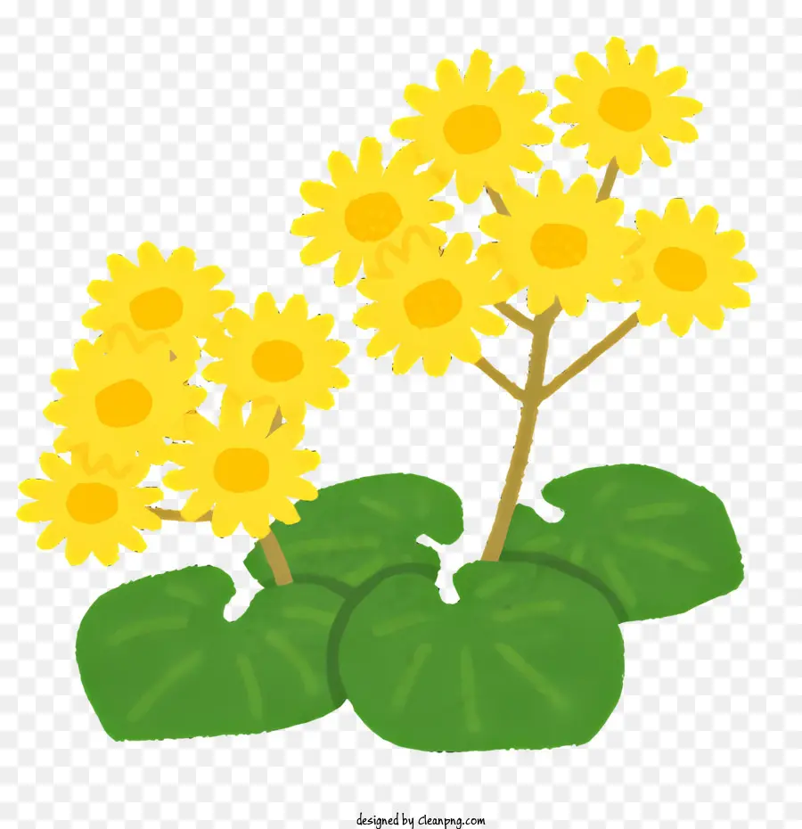 Flor，Flores Amarelas Brilhantes PNG