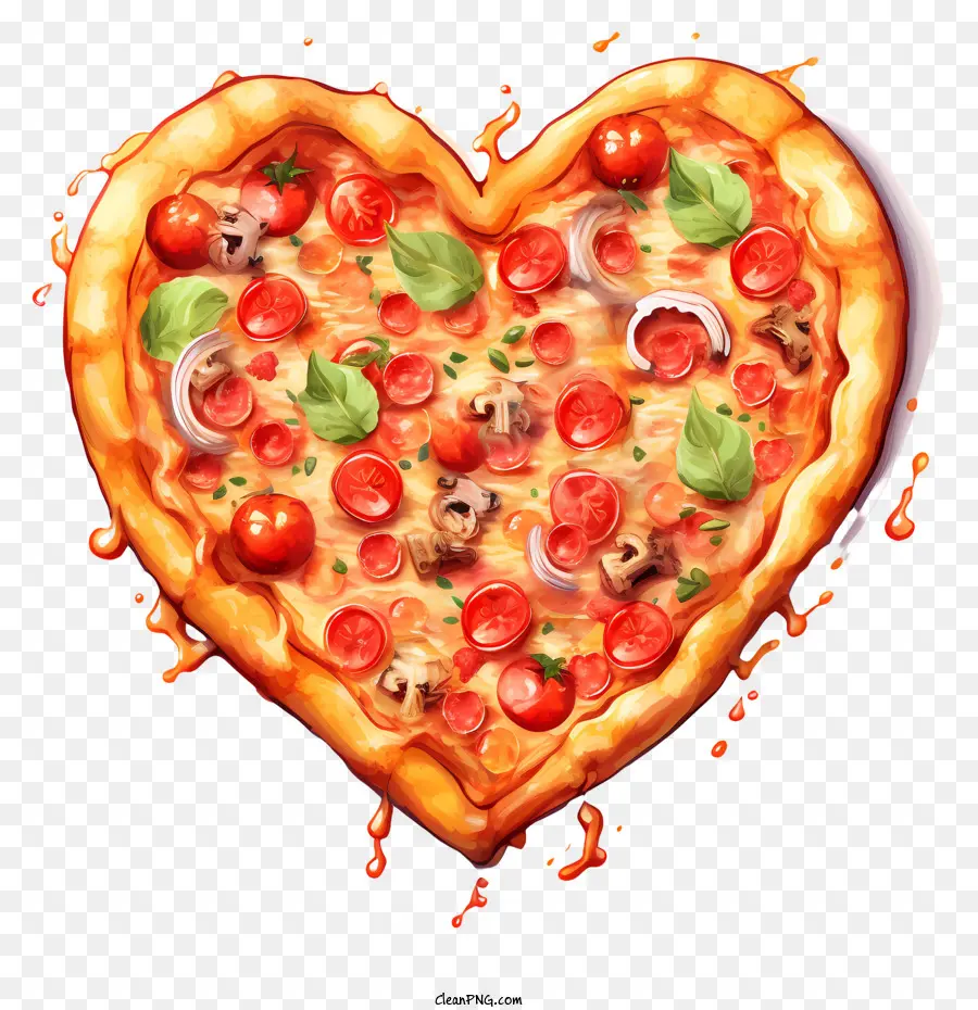 Valentine Pizza，Pizza Em Forma De Coração PNG