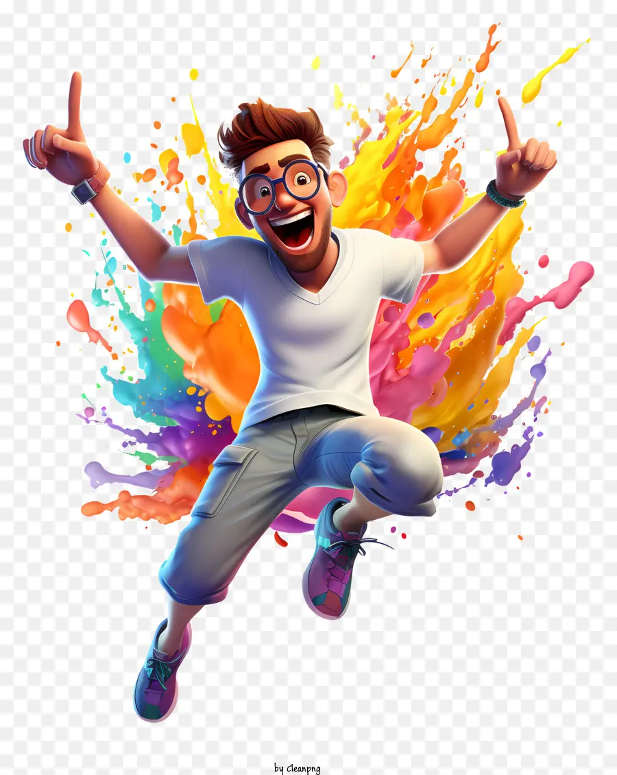 Holi，Menino Saltando PNG