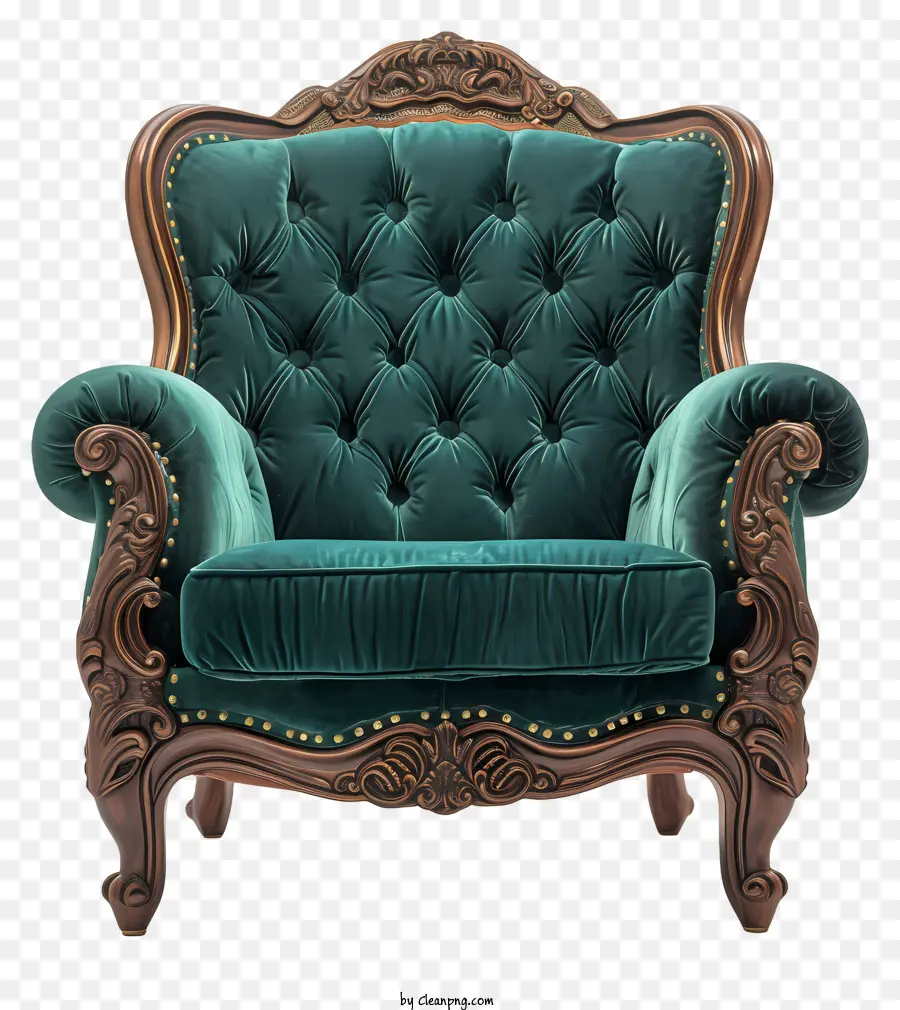 Cadeira Rica，Poltrona De Veludo Verde PNG