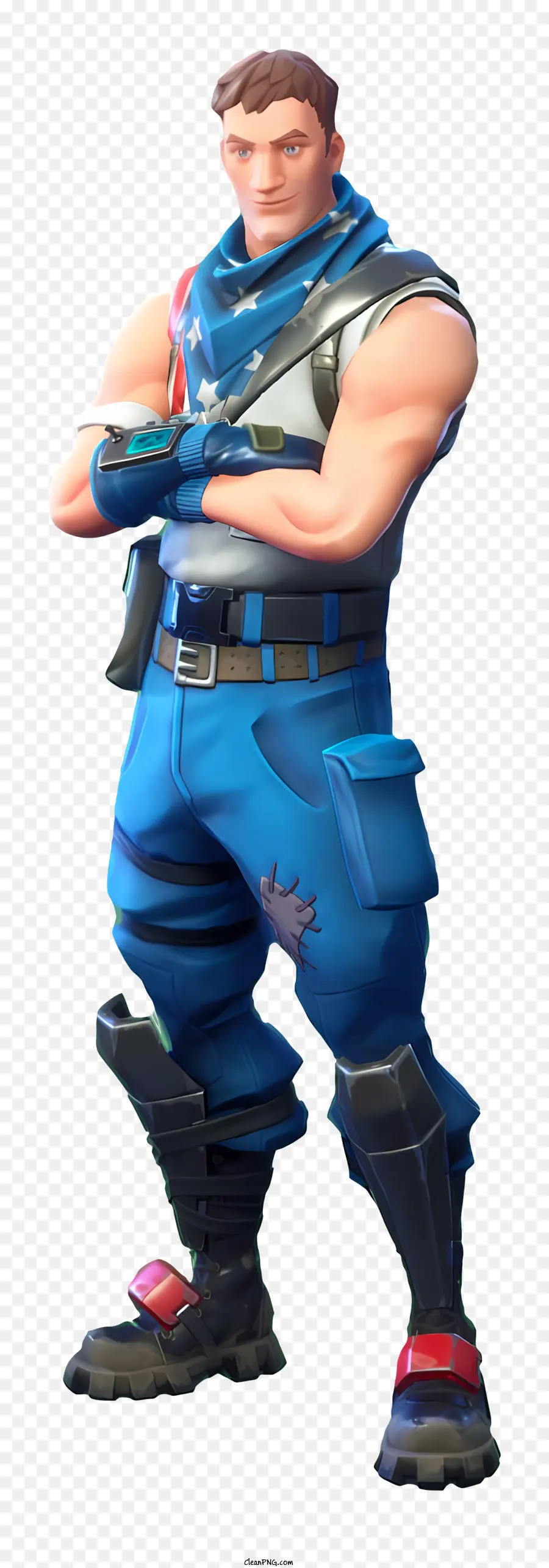 Fortnite，Roupa Laranja E Azul PNG