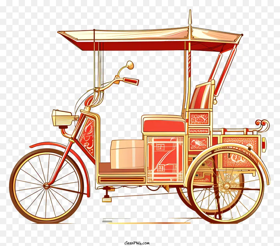 Auto Rickshaw，Rickshaw Vintage PNG