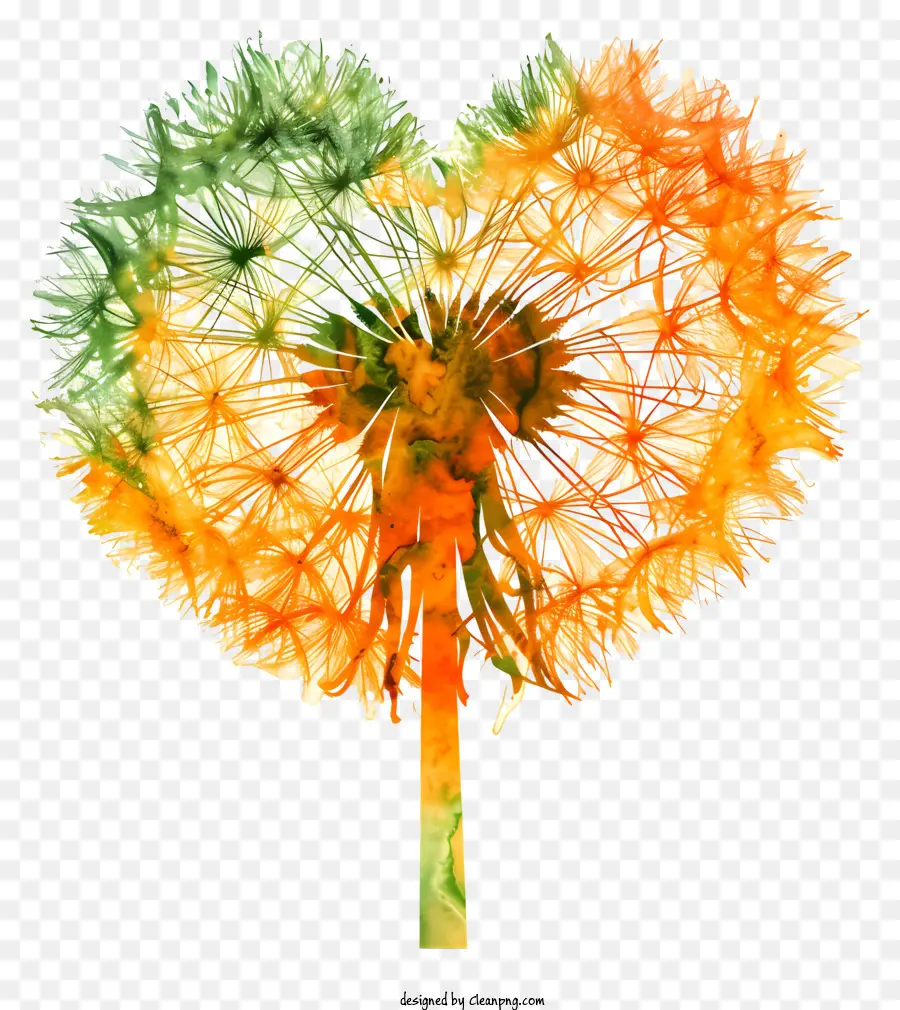 Coração Dandelion，Planta De Dente De Leão PNG