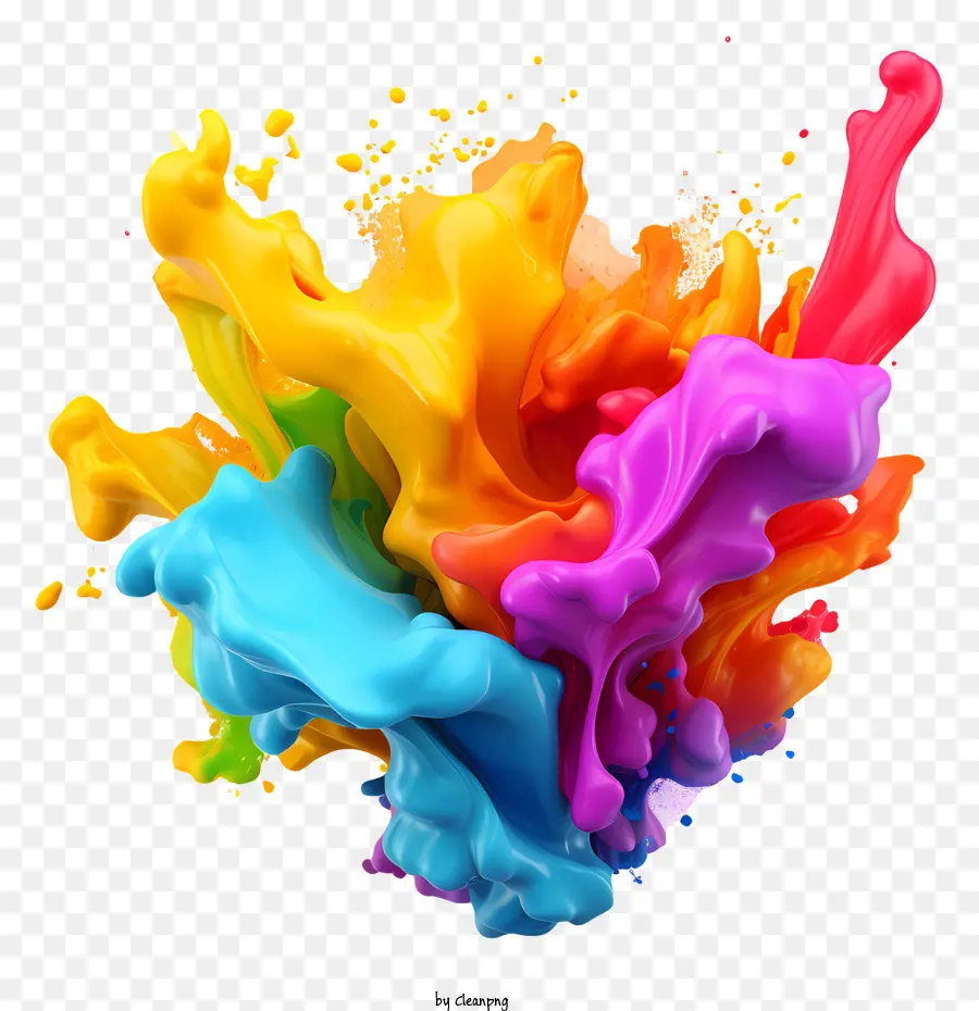 Holi，Rainbow Paint Splash PNG
