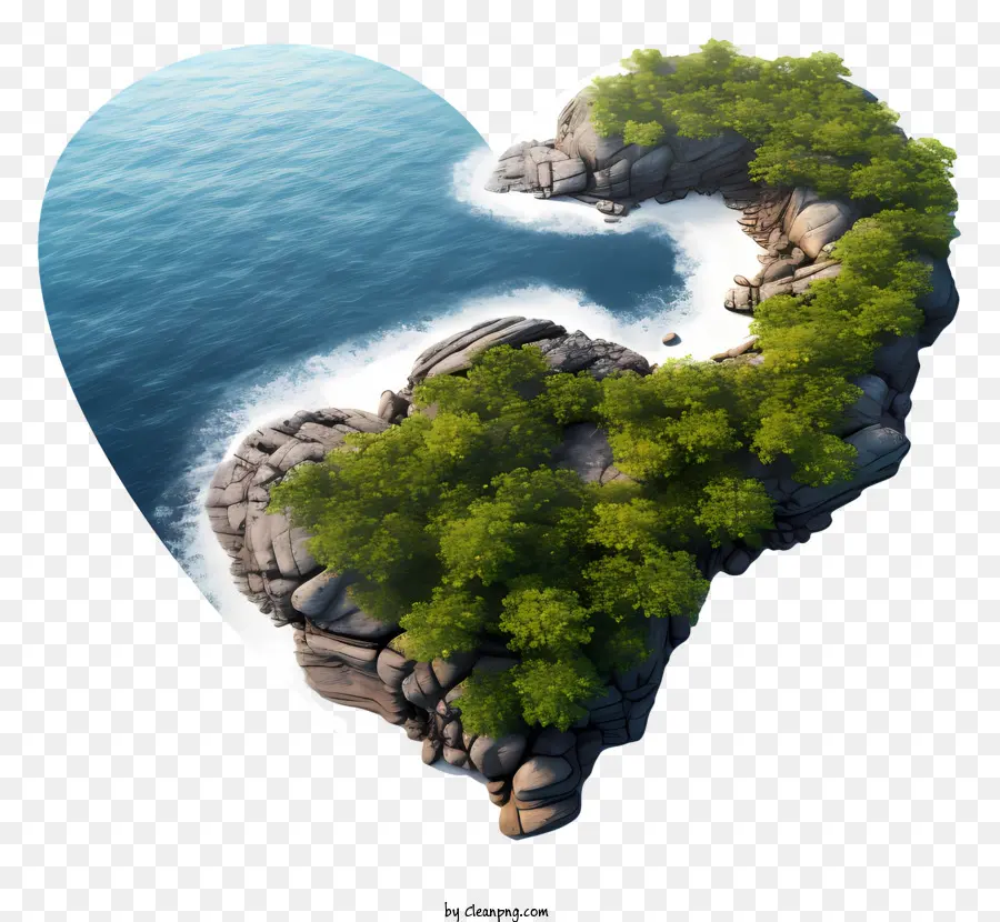 Ilha Dos Namorados，Ilha Em Forma De Coração PNG