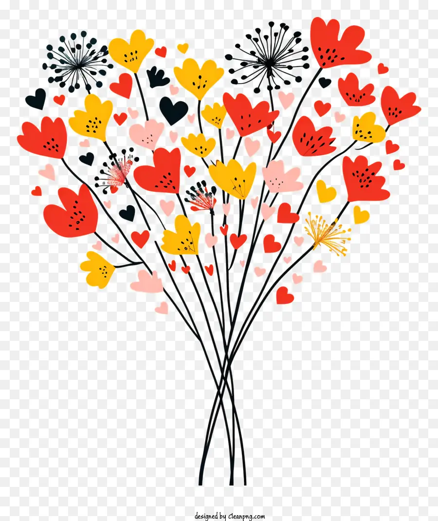 Coração Dandelion，Flor Do Coração PNG