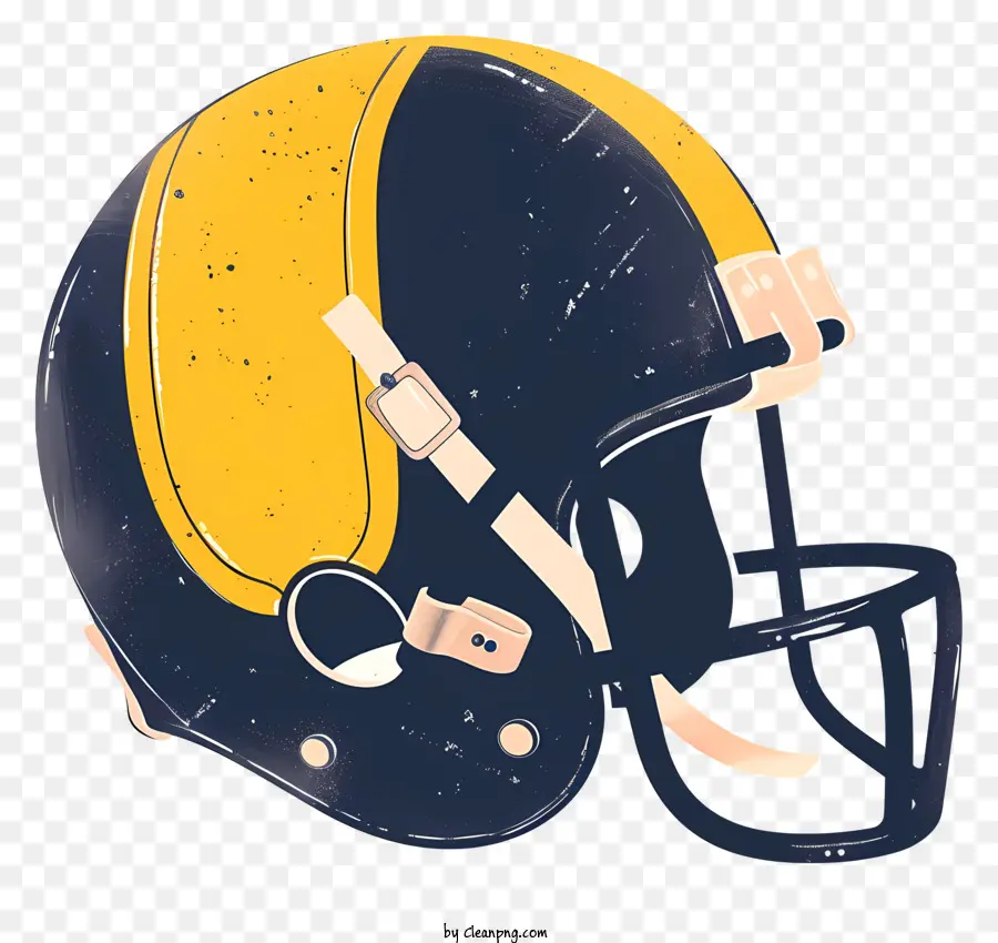 Capacete De Futebol，Design Amarelo E Azul PNG