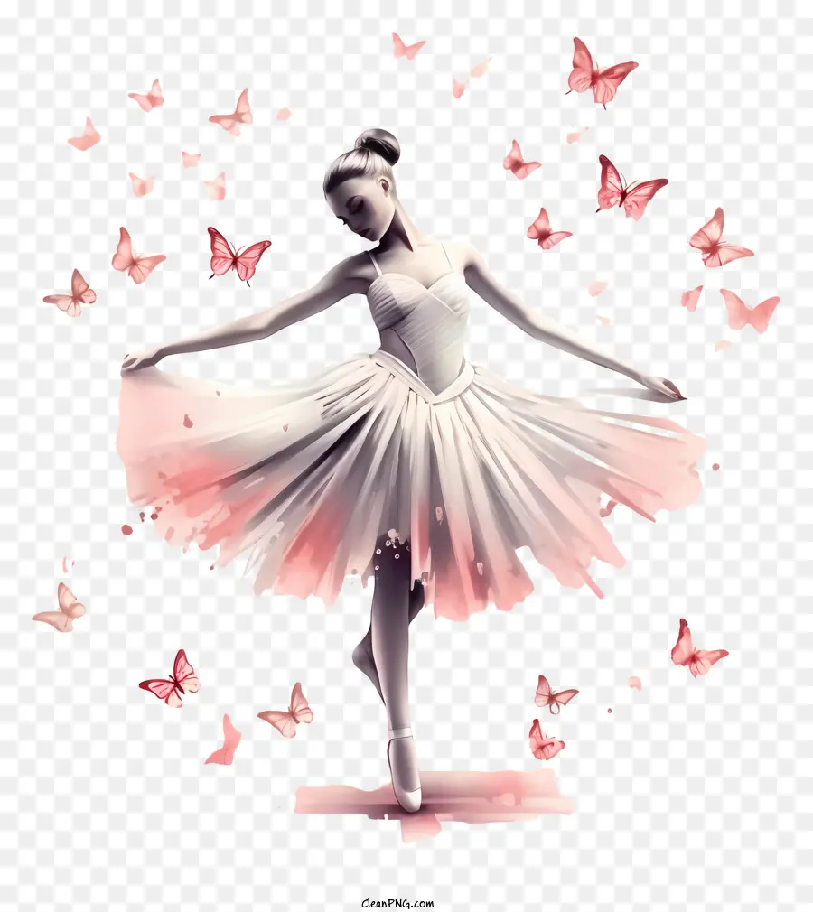 Ballerina Elegante，Vestido De Balé Branco PNG