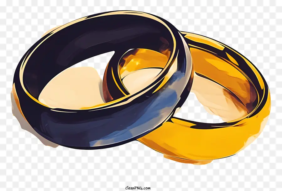 Alianças De Casamento，Anéis Amarelos E De Ouro PNG
