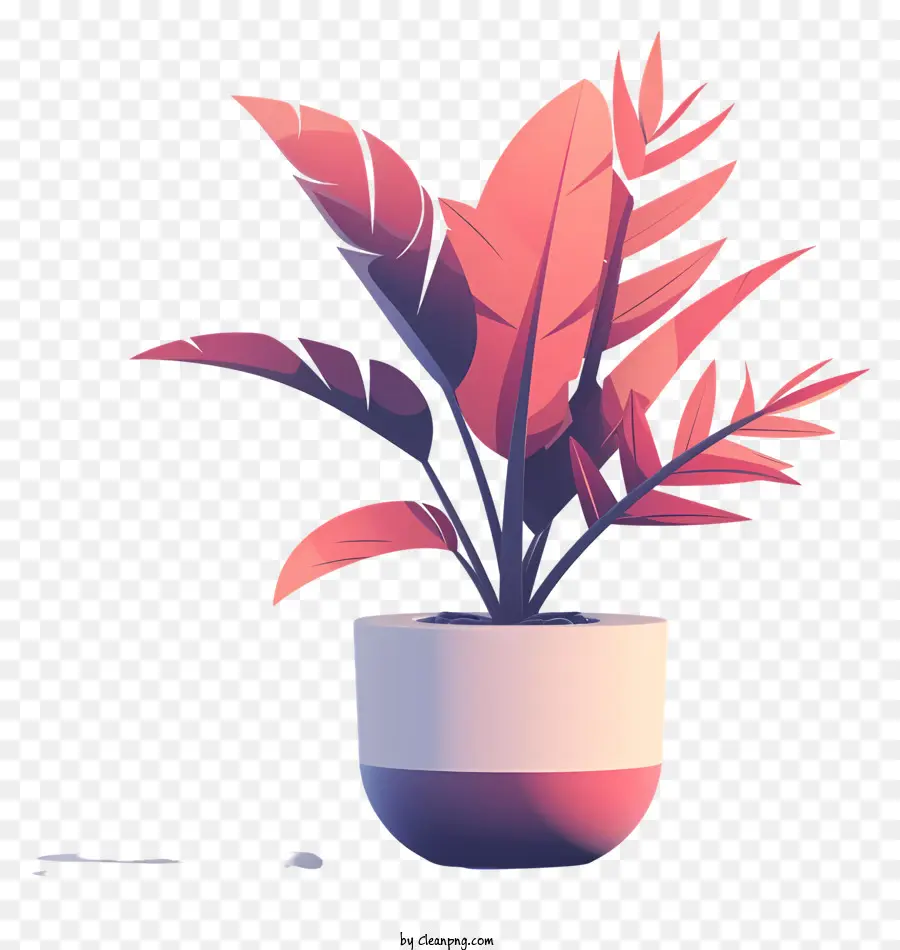 Vaso De Flores Moderno，Planta Rosa E Roxa PNG