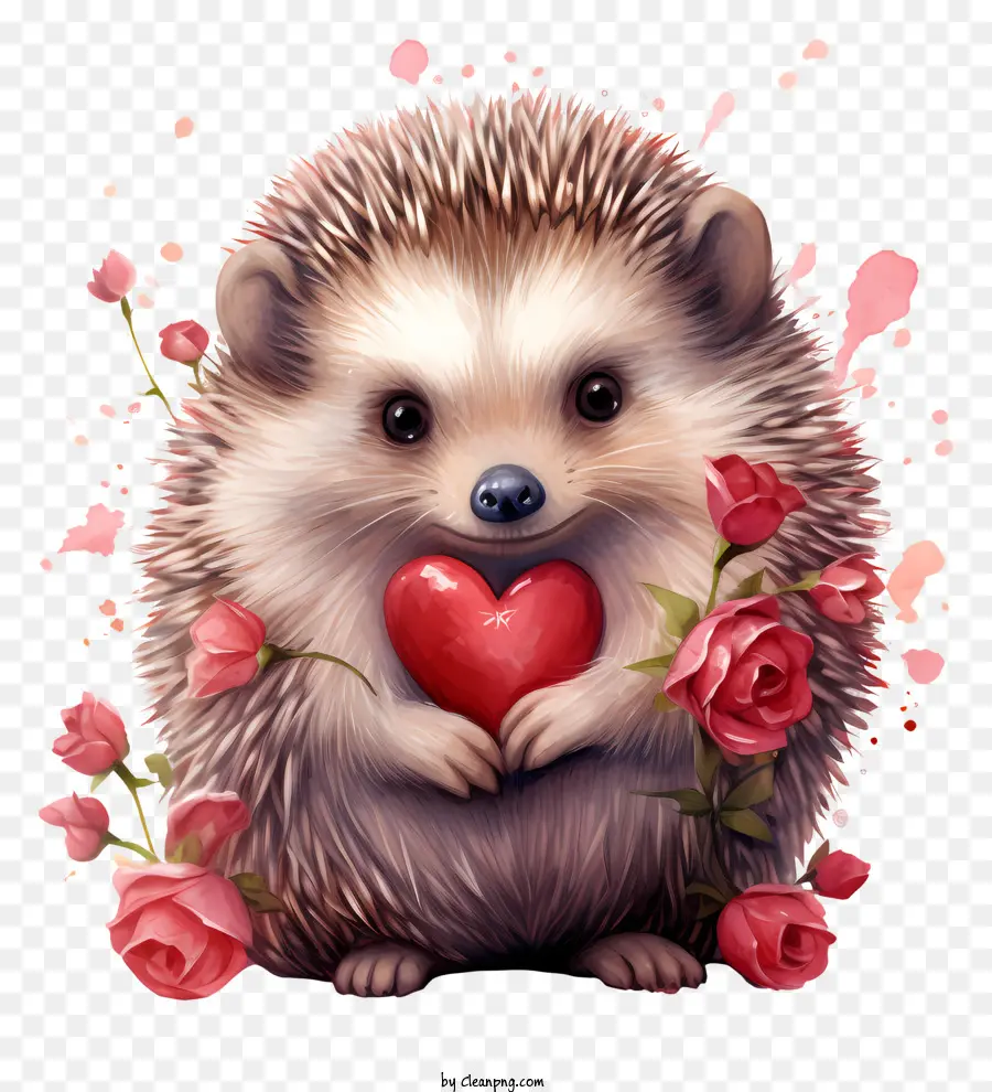 Valentine Hedgehog，Ouriço Bonito PNG