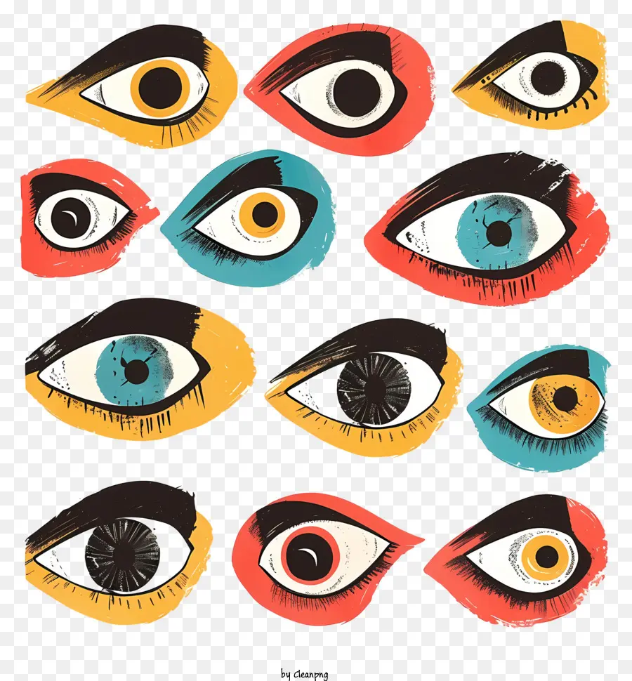 Googly Dos Olhos，Olhos Coloridos PNG