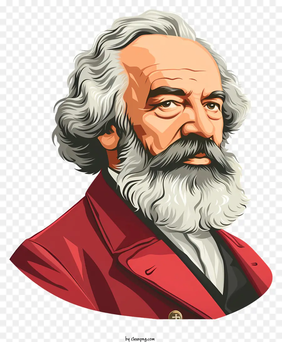 Karl Marx，Casaco Vermelho PNG