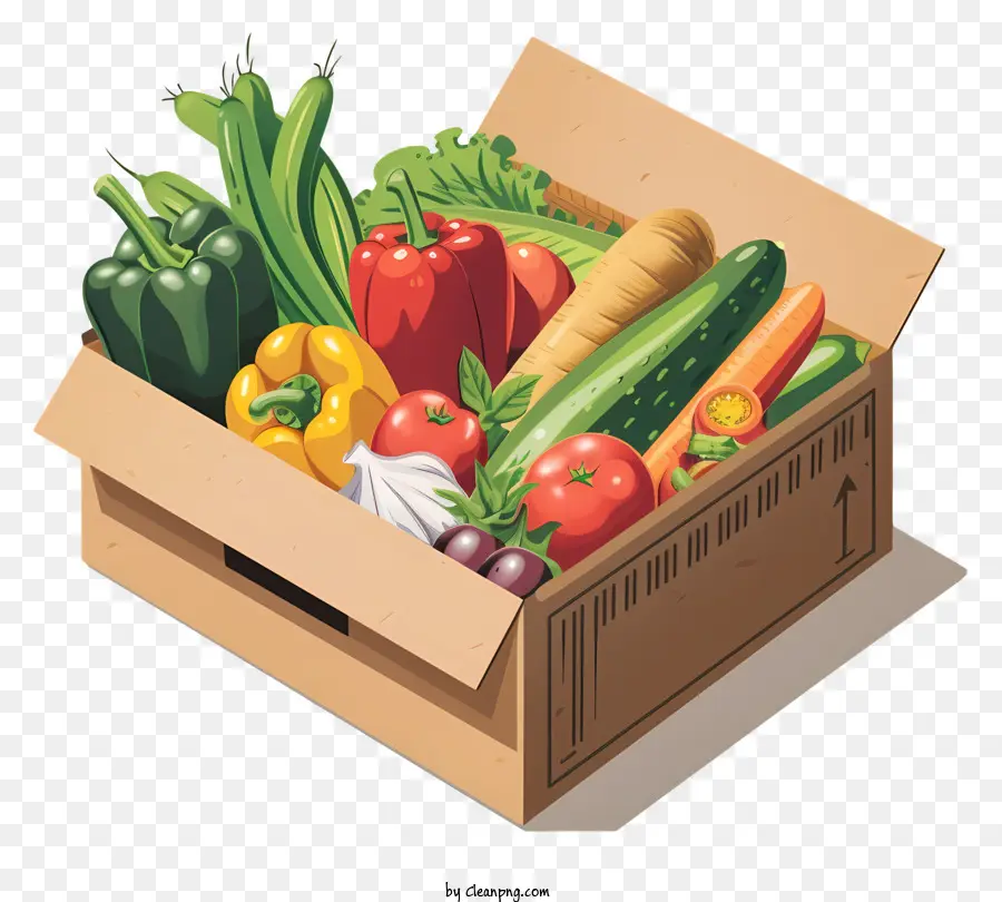 Vegetais Caixa，Cardboard Box PNG