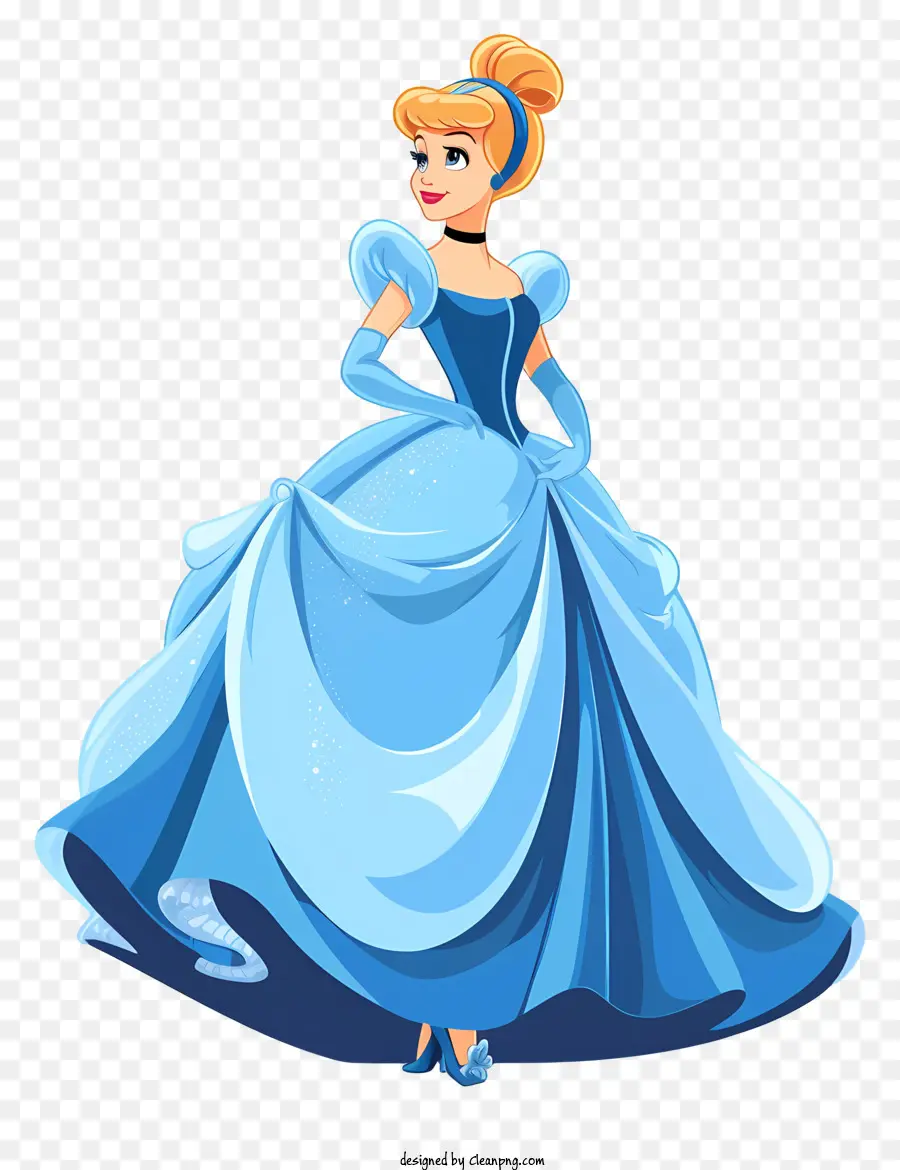 Cinderela，Vestido De Baile Azul PNG