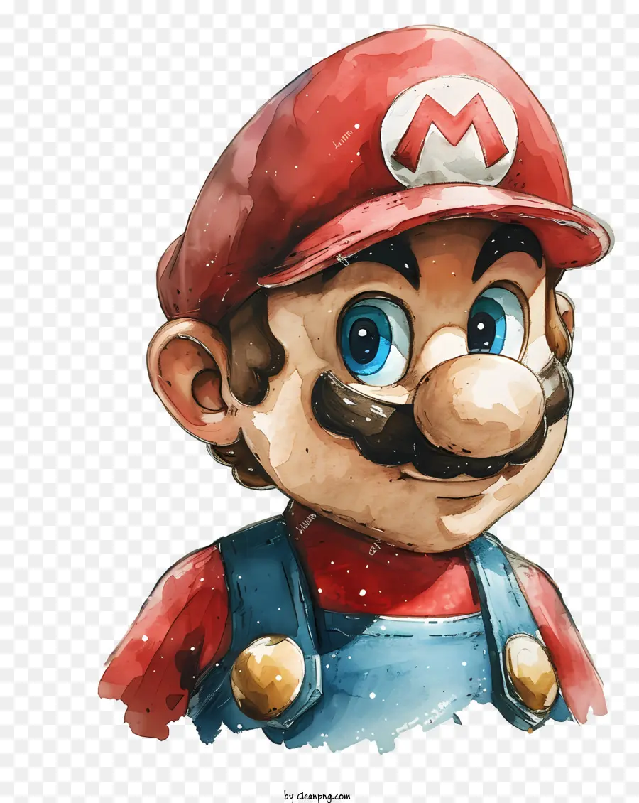 Mario，Olhos Azuis PNG