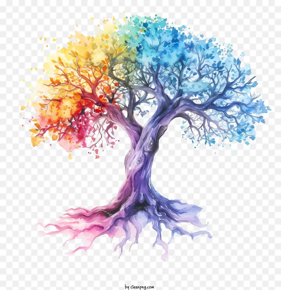 árvore，Colorido árvore PNG