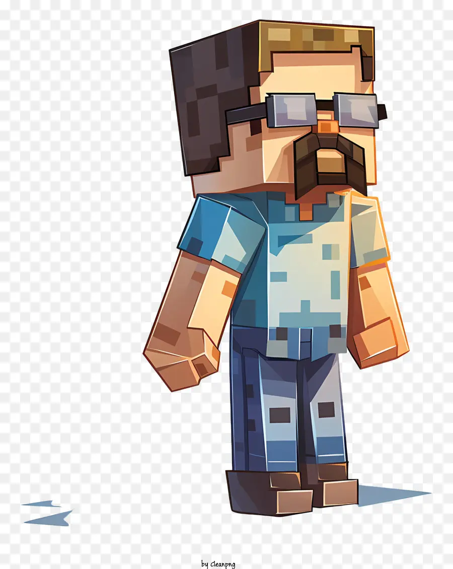 Minecraft Steve，Representação Pixelizada PNG