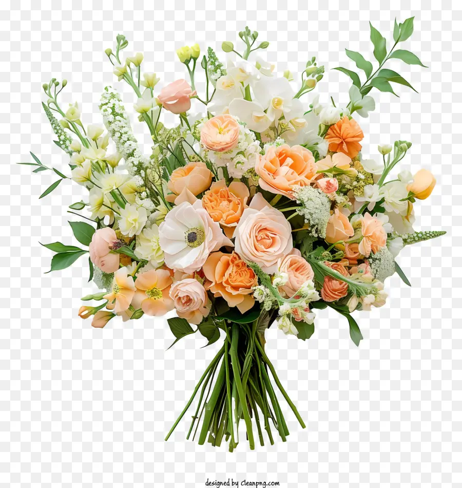 Buquê De Flores De Casamento，Rosas Brancas PNG