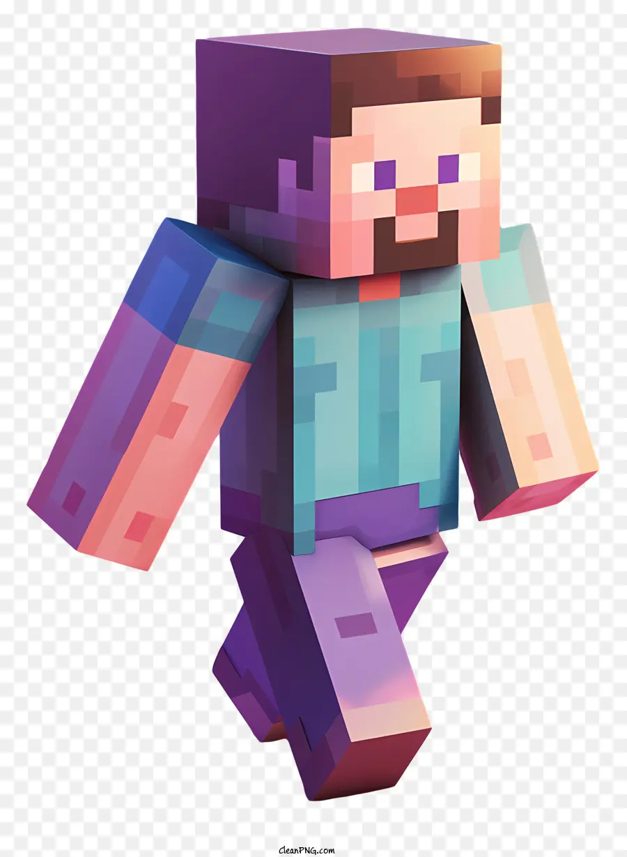 Minecraft Steve，Calça Azul PNG