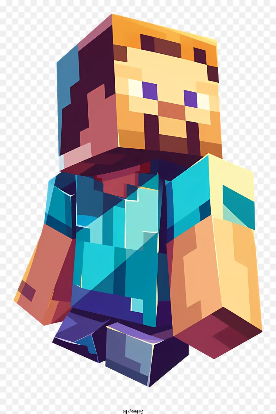 Minecraft Steve，Olhos Azuis PNG