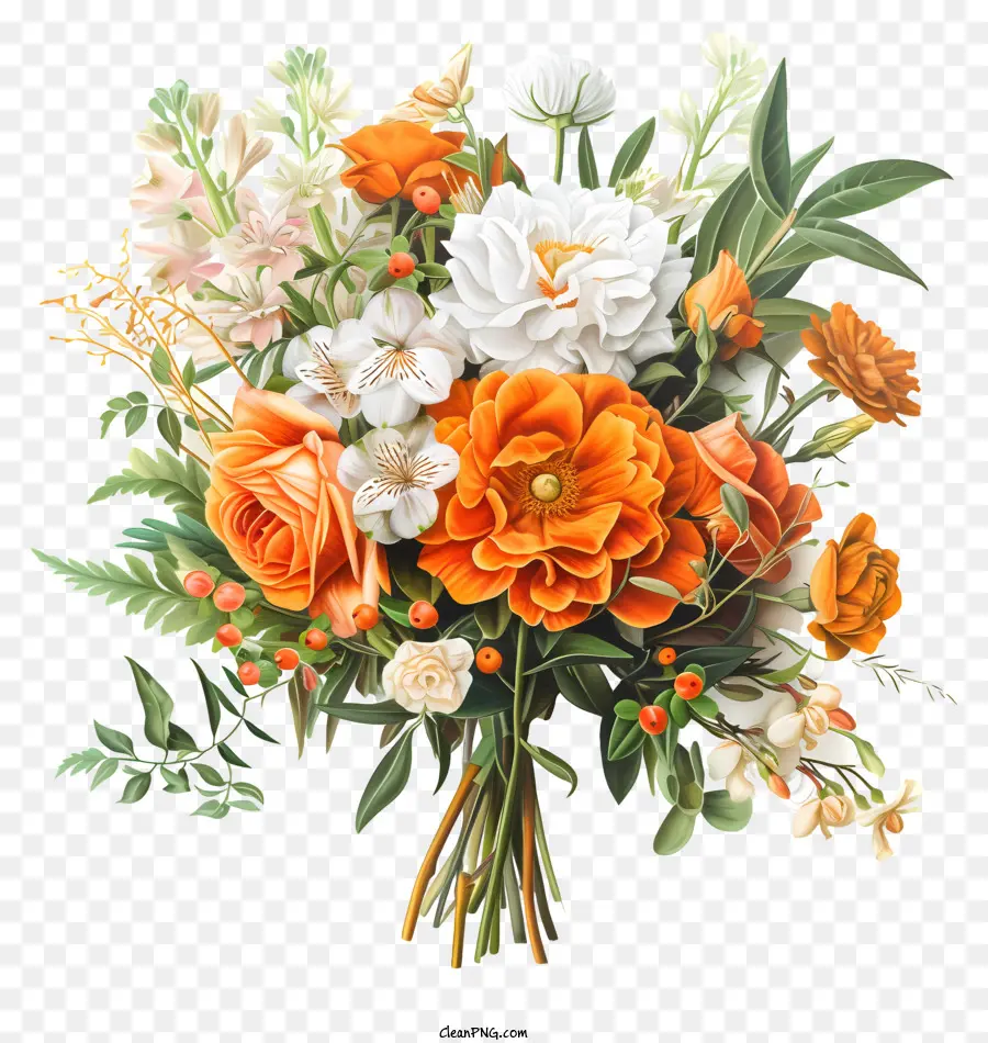 Buquê De Flores De Casamento，Flores Cor De Rosa PNG