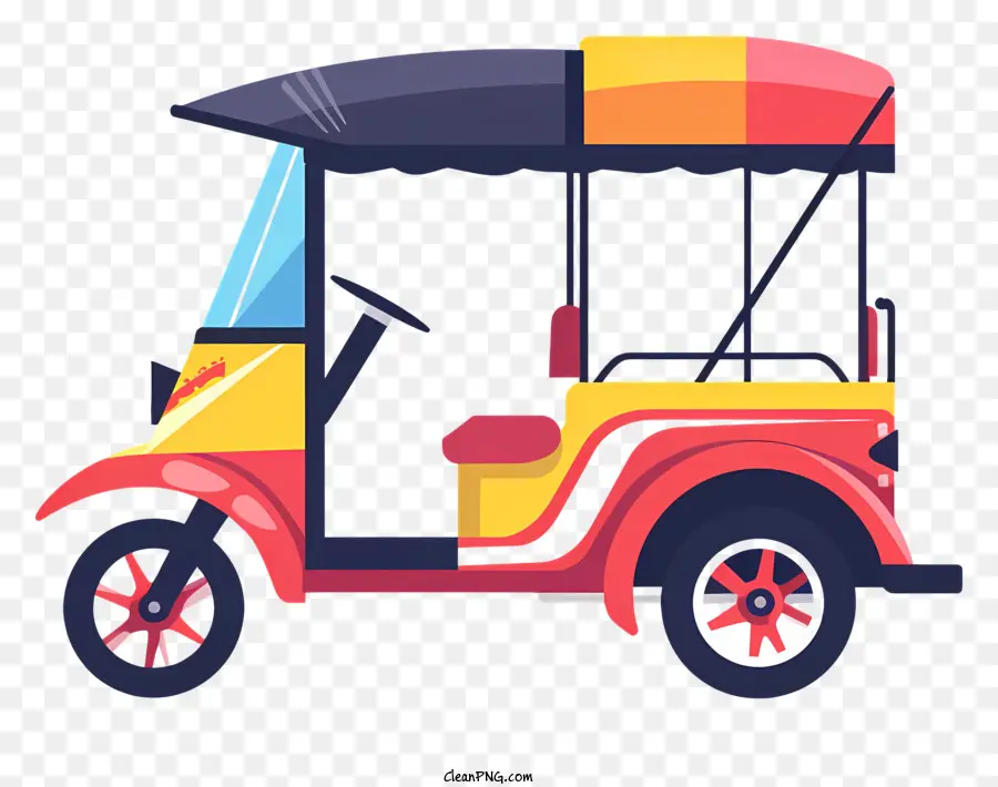 Auto Rickshaw，Cores Brilhantes PNG