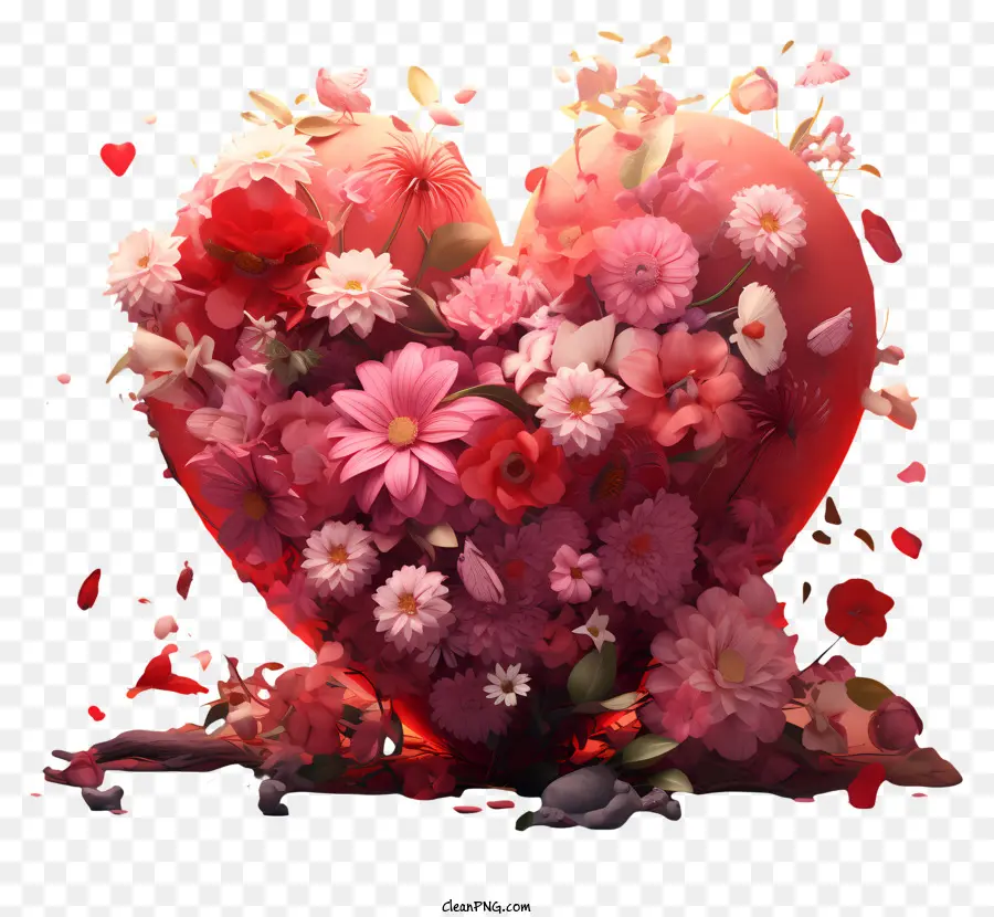 Flores De Coração，Heartshaped PNG