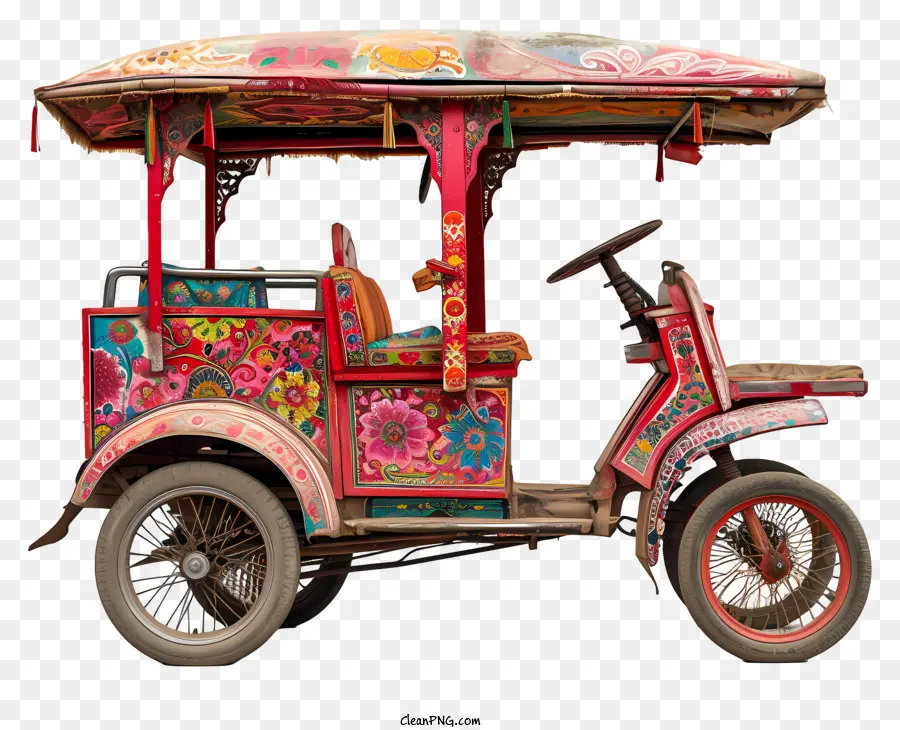 Auto Rickshaw，Moldura De Madeira PNG