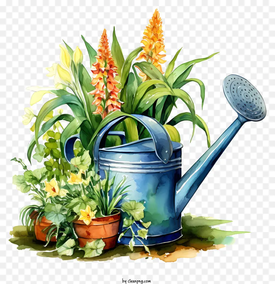 Regador De Plantas，Regador Com Flores PNG