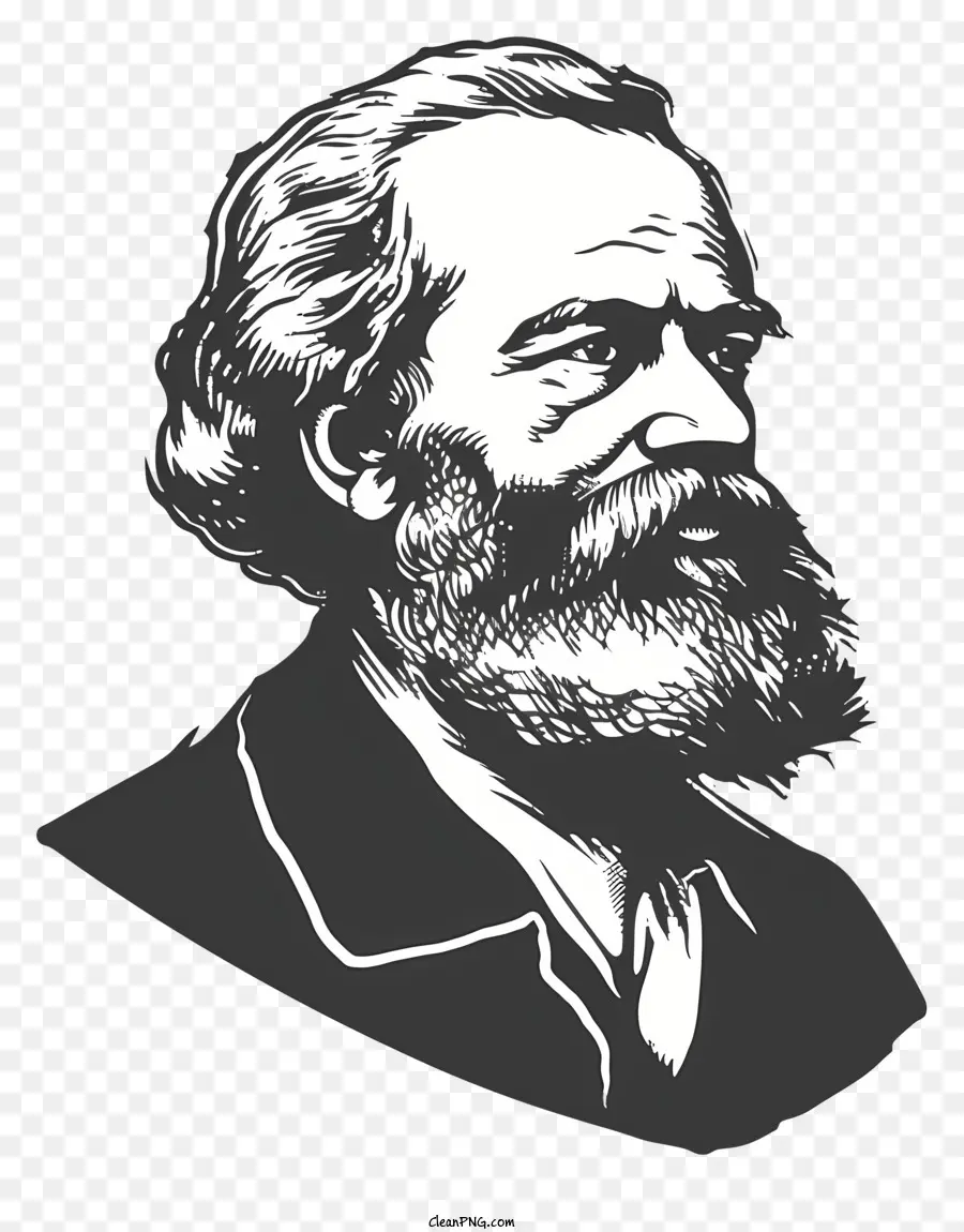 Karl Marx，Pensativo PNG