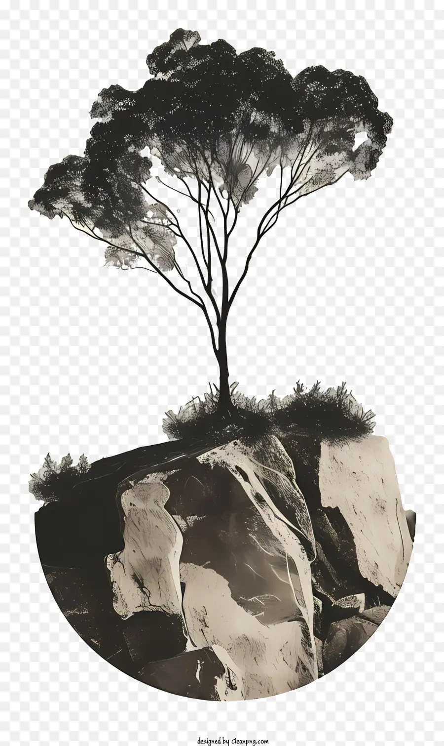 árvore，Formação Rochosa PNG