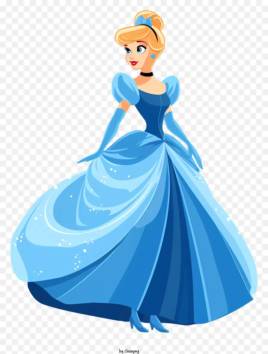 Cinderela，Vestido Azul PNG