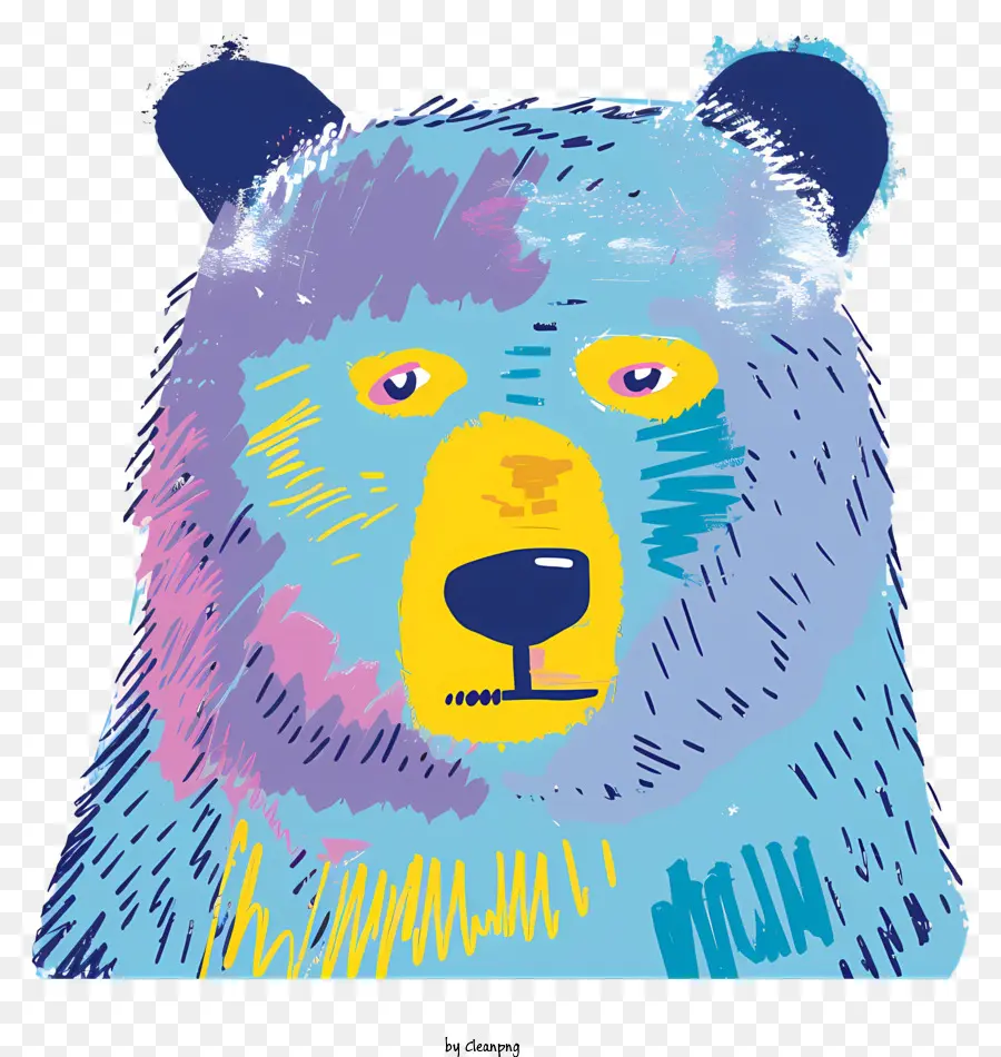 Urso Azul，Olhos Amarelos PNG