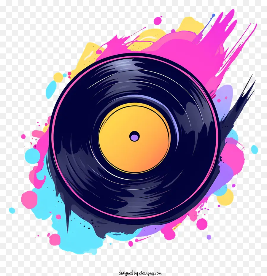 Disco De Vinil，Plataforma Giratória Colorida PNG