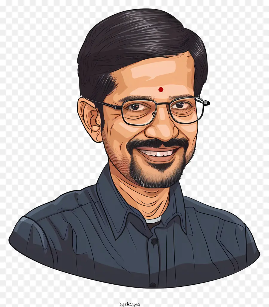 Arvind Kejriwal，Homem De óculos PNG