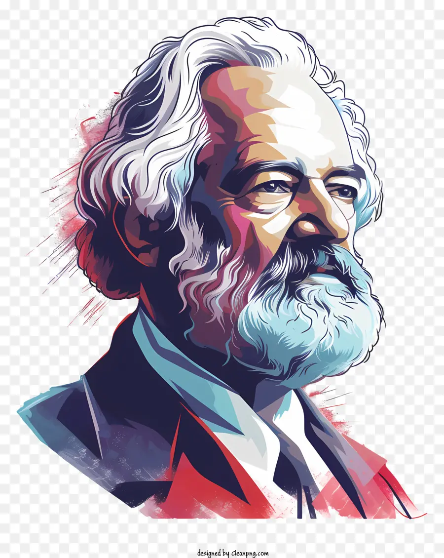 Karl Marx，Pintura Digital PNG