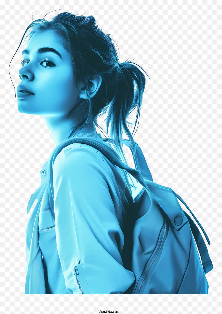 Universitária Com Bolsa，Menina Com Mochila PNG