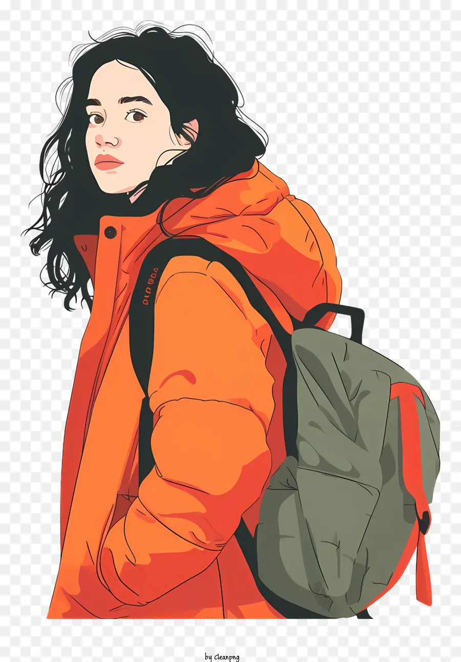 Universitária Com Bolsa，Menina Com Mochila PNG