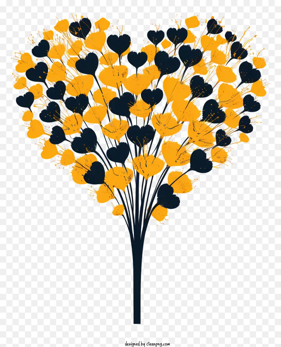 Coração Dandelion，Heartshaped Flores PNG