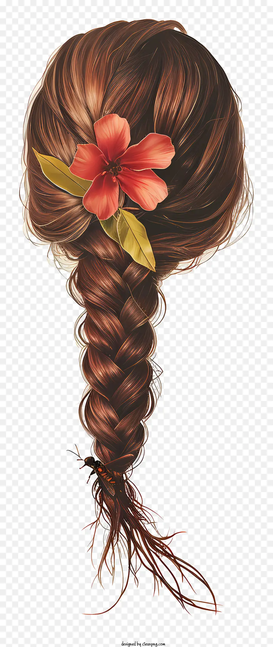 Peruca De Cabelo Trançado，Cabelo Castanho PNG