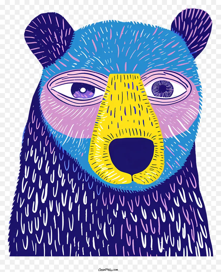 Urso Azul，Urso Com Pêlo Azul E Amarelo PNG