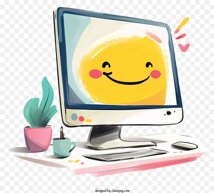 Monitor De Computador，Computador Sorridente PNG