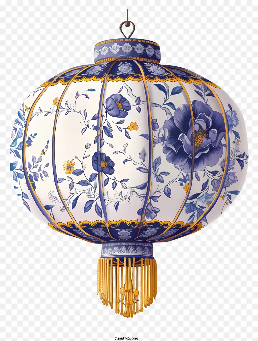 Lampion Chinês，Azul E Branco Vaso PNG