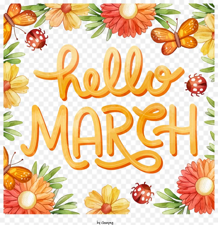 Olá Março，March PNG