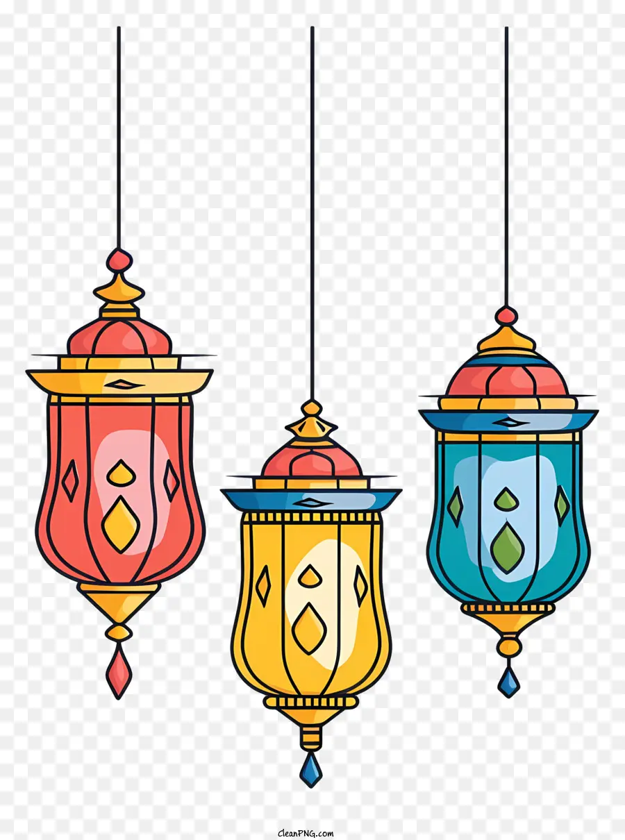 Lâmpadas Islâmicas Penduradas，Lustres PNG