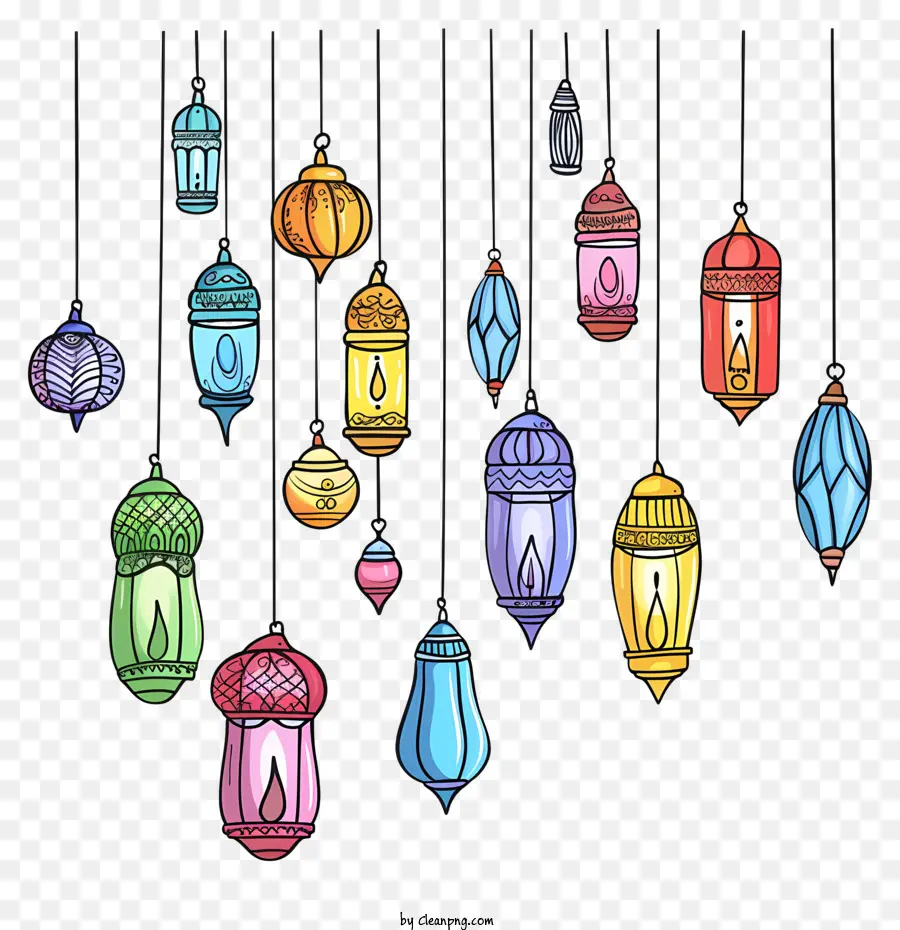 Lâmpadas Islâmicas Penduradas，Lâmpadas Coloridas PNG