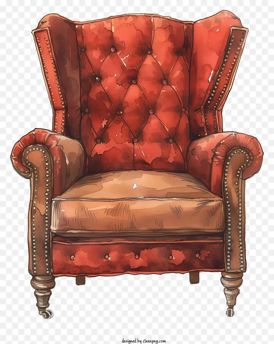 Cadeira Rica，Cadeira De Couro Vermelho PNG