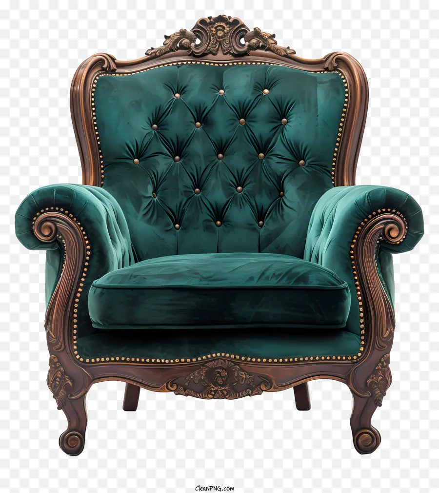 Cadeira Rica，Poltrona De Veludo Verde PNG