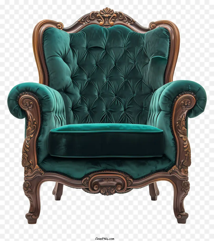 Cadeira Rica，Cadeira De Veludo Verde PNG